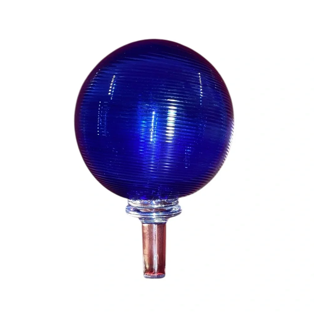 Top of Sultan Art Glass Swirled Decanter Z Gallerie Royal Cobalt Blue Top Only